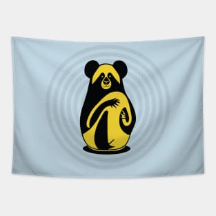 Cute Panda Monk with high energy Tapestry