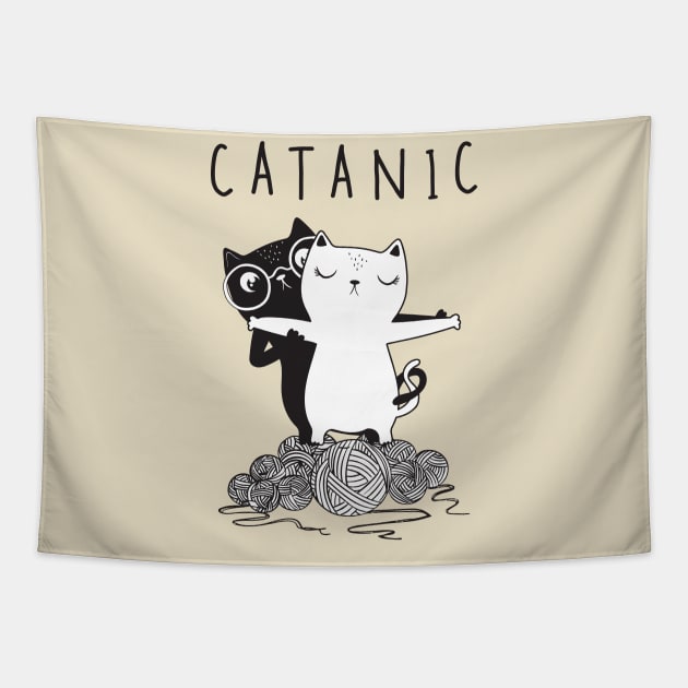 Cat-tanic Yarn Adventure Tapestry by DogsandCats