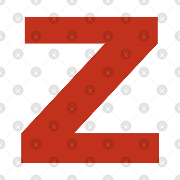 Letter z in Red Text Minimal Typography by ellenhenryart