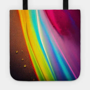 Liquid Colors Flowing Infinitely - Heavy Texture Swirling Thick Wet Paint - Abstract Inspirational Rainbow Drips Tote