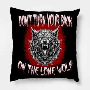 Angry and Possessed Lone Wolf Pillow