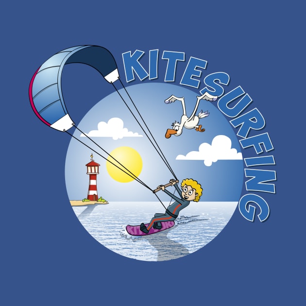 Kite surfing illustration by Stefs-Red-Shop