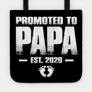 Promoted to Papa 2020 New Baby Birth Announcement Gifts Funny Father's Day Gift Ideas Tote