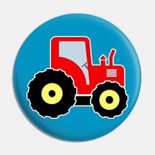 Red toy tractor Pin