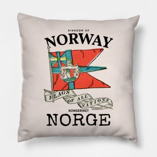 Vintage Flag of Norway Pillow