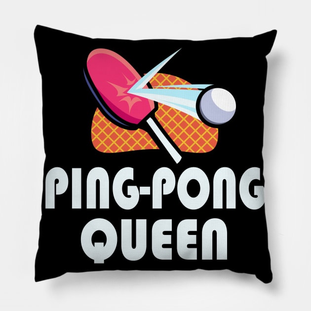 Ping Pong Table Tennis Women Player Pillow by Foxxy Merch