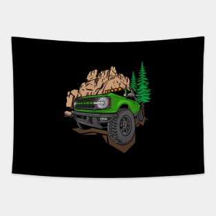 Ford Bronco Design - Green Bronco Tapestry