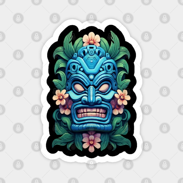 Blue Tiki Mask Magnet by VelvetRoom