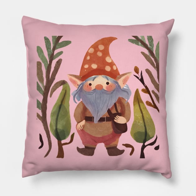 Cute Gnome Pillow by violetxm