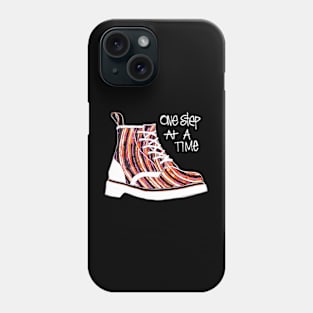 One Step At A Time Orange Boot Phone Case