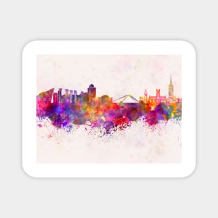 Coventry skyline in watercolor background Magnet