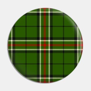 Green, Black, Red and White Tartan Pattern Pin