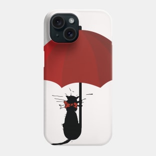 Lindo gato con sombrilla Phone Case