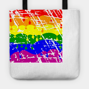 Rainbow Dripping Paint Tote