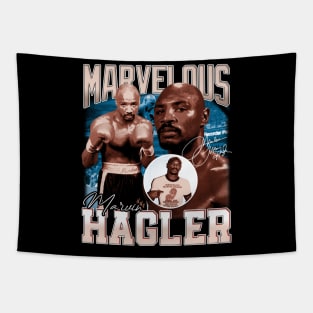 Marvelous Marvin Hagler Boxing Legend Signature Vintage Retro 80s 90s Bootleg Rap Style Tapestry