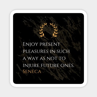 Seneca's Advice: Balancing Present Joy with Future Well-being Magnet