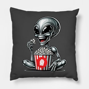 Alien likes popcorn Pillow