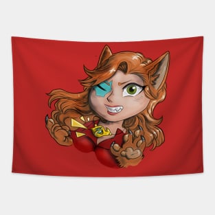 Chibi Fox with Eye of Odin Tapestry