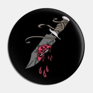 Knife and rose Pin