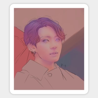 Jungkook Golden Sticker for Sale by sunshine4dsoul