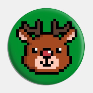 Cute Rudolph the reindeer pixel Pin