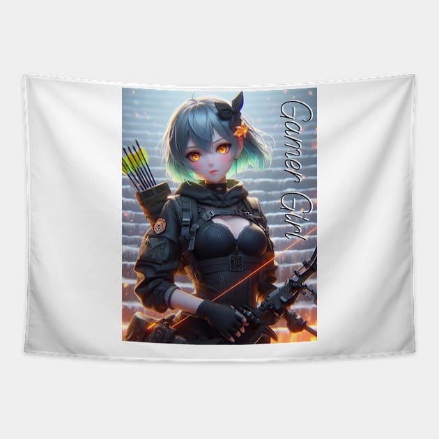 Gamer Girl - Black Ops Style Tapestry by PlayfulPandaDesigns