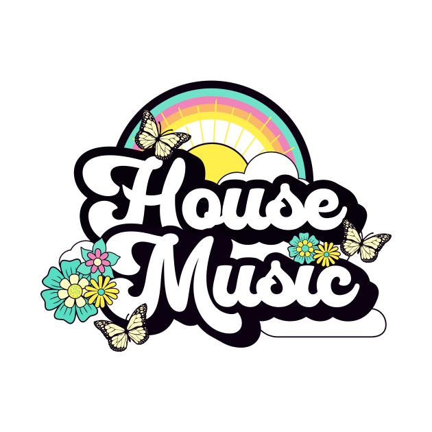 HOUSE MUSIC  - Butterfly Rainbow (blue/yellow) by DISCOTHREADZ 