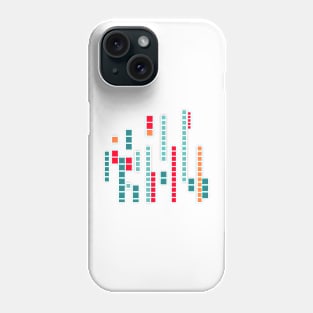 Blue red Geometric Pixel pattern Phone Case