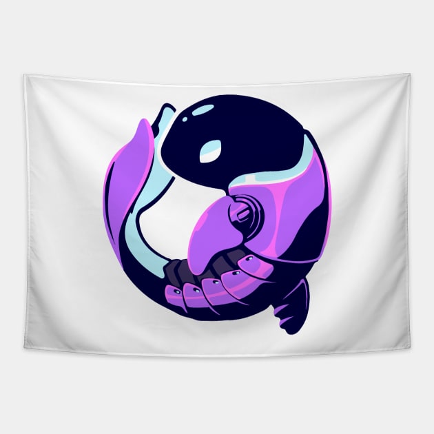 Colorized Poppy the Porpoise Tapestry by Cyber Porpoises Merchandise