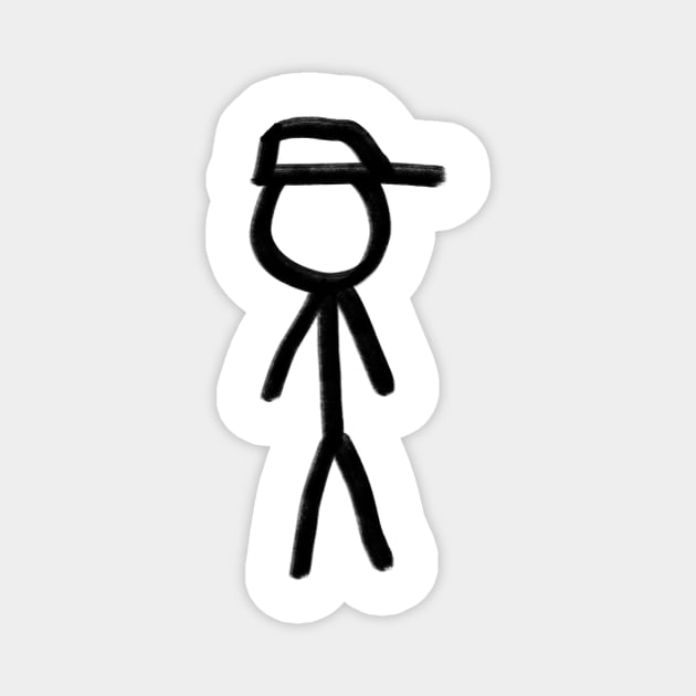 Simple stick figure, hand drawn, of a boy, or man Magnet by WelshDesigns