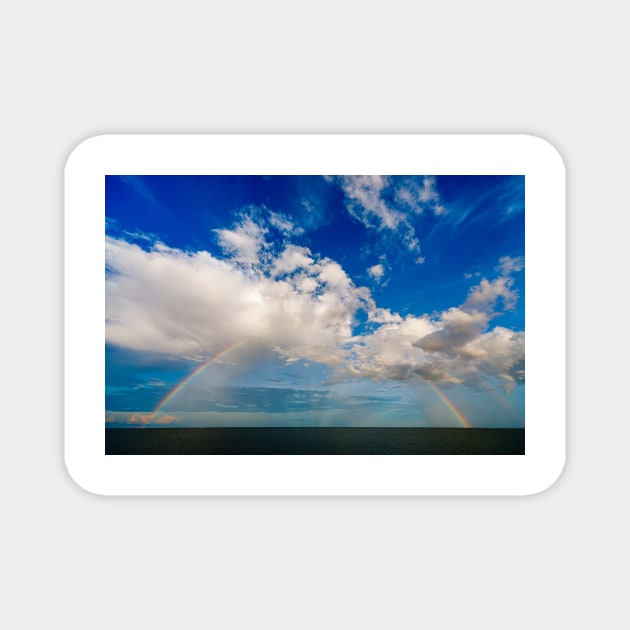 Rainbow over Tonle Sap Lake, Cambodia Magnet by GrahamPrentice