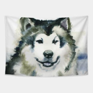 Watercolor Alaskan Malamute - Dog Lovers Tapestry