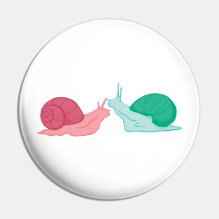 Pink and Green Snails Pin