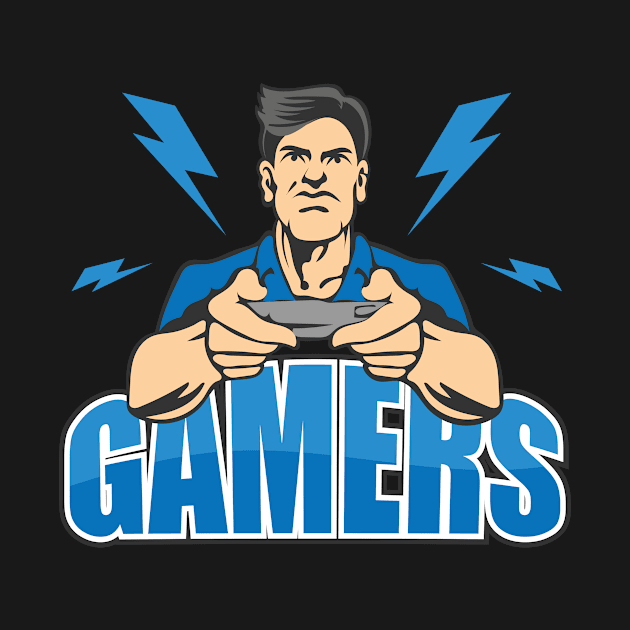 Angry Gaming Player Design for Video Games Fans by c1337s