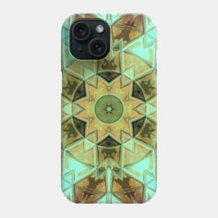 Mosaic Kaleidoscope Flower Orange and Teal Phone Case