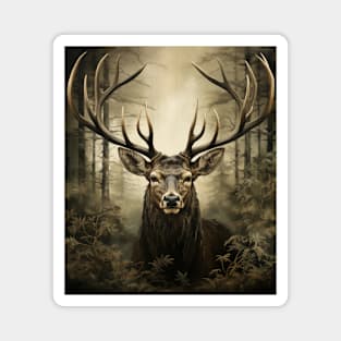 Trophy Buck Deer Illustration Portrait Magnet