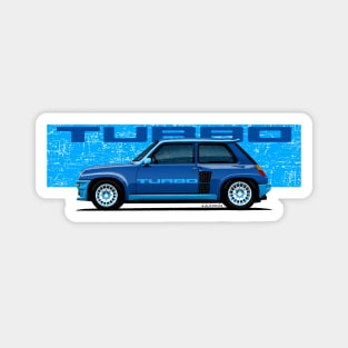 Drawing of the winning classic French blue sports car Magnet