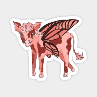 Butterfly strawberry cow Magnet