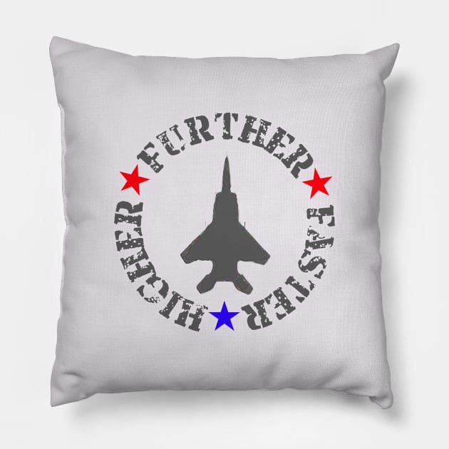 Higher Further Faster Pillow by steven pate custom art