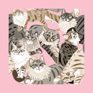 Cats Paradise Light  Pink T-Shirt