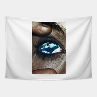 Ojos color cielo Tapestry