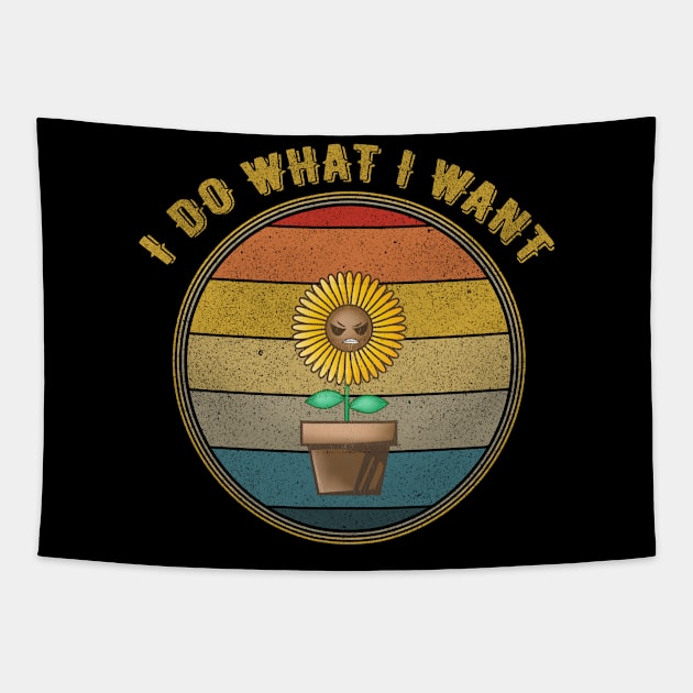 I Do What I Want Angry Plant Distressed Tapestry by divawaddle