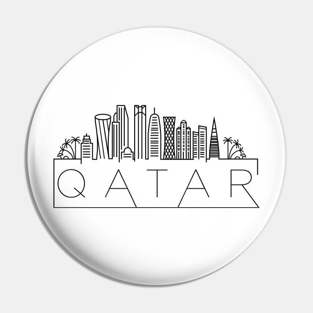 Qatar Minimal Skyline Pin by kursatunsal