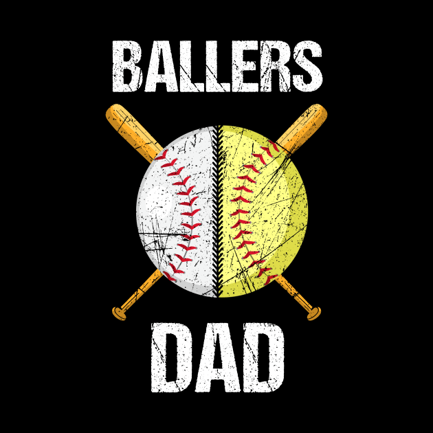 Ballers Dad Baseball Player by Quotes NK Tees