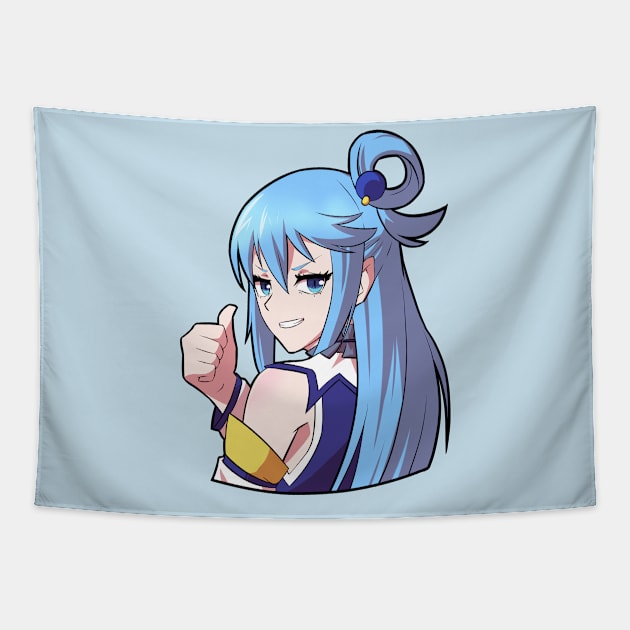 Aqua - KonoSuba Tapestry by MangaXai