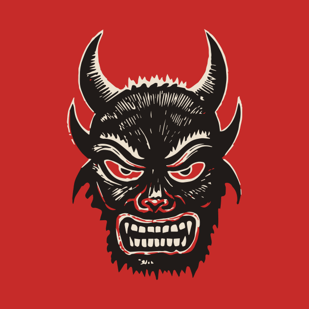 Lino Cut Devil by n23tees