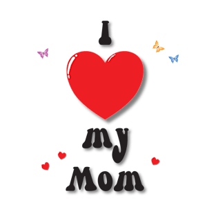 I love my mom heart doodle hand drawn design T-Shirt