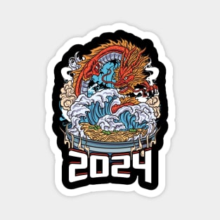 Chinese New Year of the Dragon 2024 Ramen and Wave Magnet