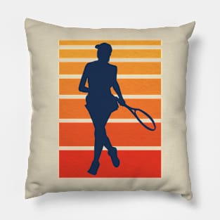 Vintage Tennis Silhouette Pillow