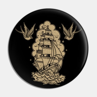 sailing ship and swallows variant Pin